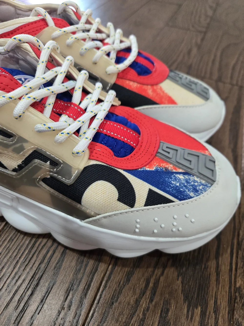 Versace Mens Multi-Color Chain Reaction Sneakers Size 43 US-10
